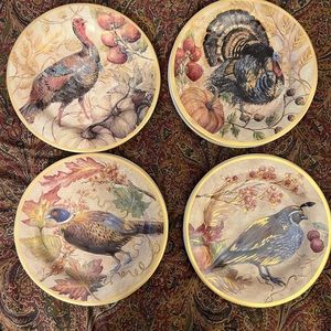 Pottery Barn Fresco Bird Plates